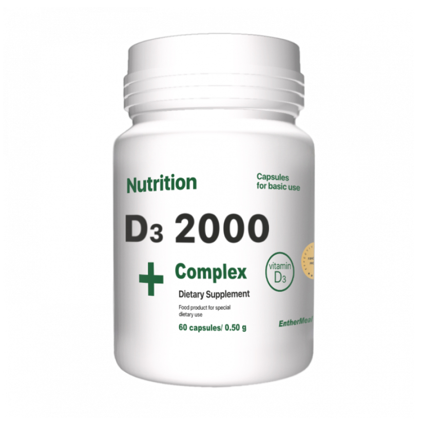 Вітамін Д3 AB PRO EntherMeal D3 2000 Complex+ Caps, 60 капсул